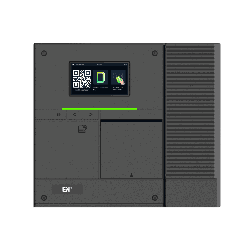 EN+ Argo Pro 22kW commercial EV wallbox charger with colour touchscreen, RFID reader and socket cover